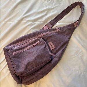 Vera Bradley Plum Crossbody Sling Bag with Pink Accents